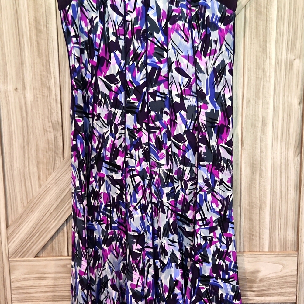 Purple patterned casual dress